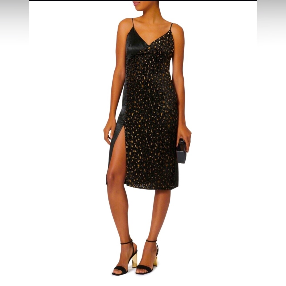 Intermix black leopard slip dress new with tags !
